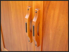 Close-up of door pulls.